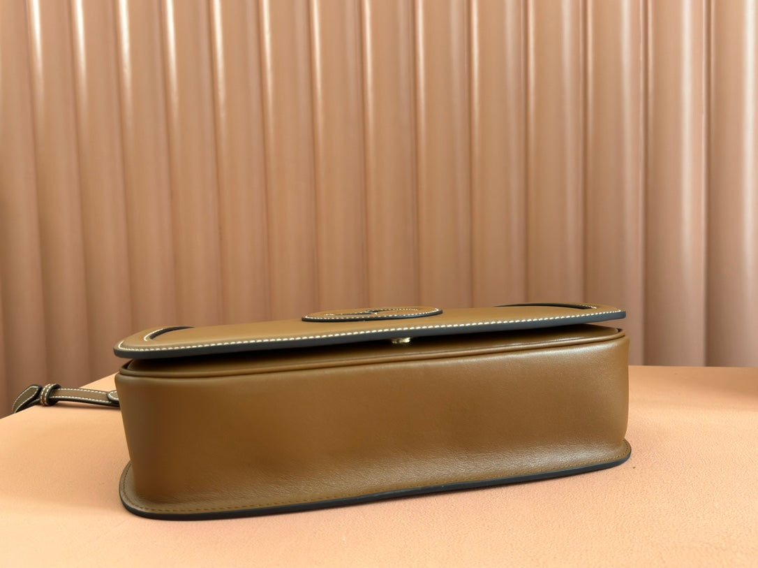 BLONDIE LARGE TOP HANDLE BAG 32 IN BROWN CALFSKIN