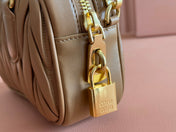 ARCADIE MATELASSÉ BAG 19 IN BROWN LAMBSKIN GOLD HARDWARE