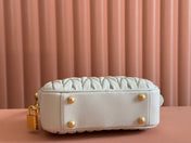 ARCADIE MATELASSÉ BAG 19 IN WHITE LAMBSKIN GOLD HARDWARE