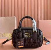 ARCADIE MATELASSÉ BAG 19 IN CHESTNUT BROWN LAMBSKIN GOLD HARDWARE