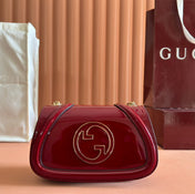 SMALL BLONDIE SHOULDER BAG 21.5 IN RED PATENT CALFSKIN