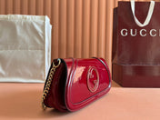 MEDIUM BLONDIE SHOULDER BAG 26.5 IN RED PATENT CALFSKIN