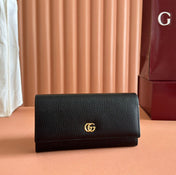 GG MARMONT CONTINENTAL WALLET 19 BLACK IN CALFSKIN