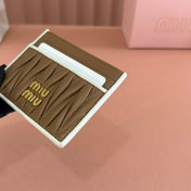 MATELASSÉ NAPPA LEATHER CARD HOLDER BROWN