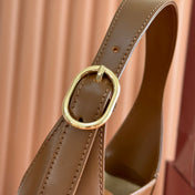 JACKIE SMALL SHOULDER BAG 27 IN TAWNY BROWN CALFSKIN GOLD HARDWARE