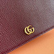 GG MARMONT 20 MINI CHAIN BAG IN DARK RED CALFSKIN