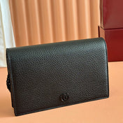 GG MARMONT 20 MINI CHAIN BAG IN BLACK CALFSKIN