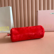 SUEDE BAG 22 RED GOLD HARDWARE