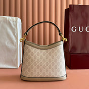 GUCCI 25S SHOULDER BAG 25 CM IN BEIGE CALFSKIN