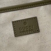 GUCCI 26S SHOULDER BAG 31 IN LIGHT GREEN EMBOSSED SUEDE