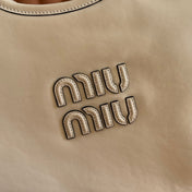 MIUMIU 26S IVY 40 TOTE IN BEIGE PATENT CALFSKIN