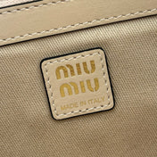 MIUMIU 26S IVY 40 TOTE IN BEIGE PATENT CALFSKIN