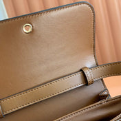 GUCCI 26S SIENA TOP HANDLE BAG 19 IN BROWN CALFSKIN