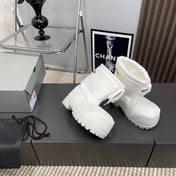 BALENCIAGA 25S ALASKA ANKLE BOOTS HIGH HEEL IN WHITE FABRIC STYLE 1