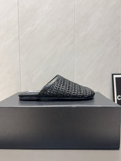 ALAIA WOVEN FLAT SHOES IN BLACK CALFSKIN STYLE 5