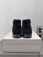 BALENCIAGA 25S LOW ANKLE BOOTS PLATFORM HEEL IN BLACK SUEDE STYLE 8