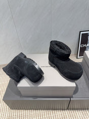 BALENCIAGA 25S LOW ANKLE BOOTS PLATFORM HEEL IN BLACK SUEDE STYLE 8