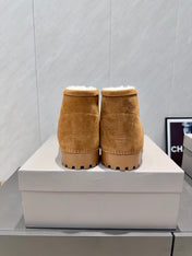 BALENCIAGA 25S LOW ANKLE BOOTS PLATFORM HEEL IN BROWN SUEDE STYLE 6