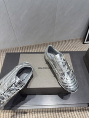 BALENCIAGA 25S SNEAKER IN SILVER CALFSKIN