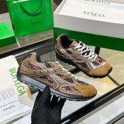 BOTTEGA VENETA 26S ORBIT SNEAKERS IN BROWN TECHNICAL MESH AND SUEDE