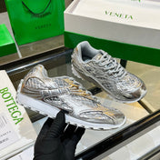 BOTTEGA VENETA 26S ORBIT SNEAKERS IN SILVER TECHNICAL MESH