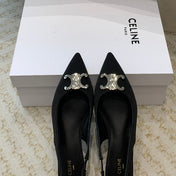 ALMA TRIOMPHE SLINGBACK IN GROS-GRAIN  BLACK