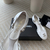 Summer New Hollow Roman Sandals White Sheepskin