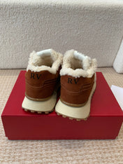 VIV' RUN SNEAKER IN BROWN SUEDE AND SHEARLING