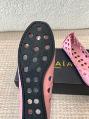 PERFO BALLET FLATS IN FLAMINGO PINK CALFSKIN