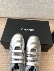 MARY JANE SNEAKERS IN SILVER LAMBSKIN