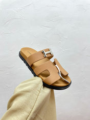 CHYPRE SANDAL COPPER LAMBSKIN WITH H BUCKLE