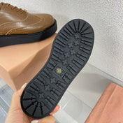 Baroque Thick-Soled Oxford Shoes With Laces Cider Calfskin