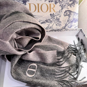 SCARF 180 CM IN MOUSE GRAY CASHMERE AND WOOL 408840