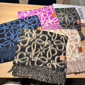 ANAGRAM 200 CM SCARF IN BLACK MIX BLUE ALPACA AND WOOL 411848