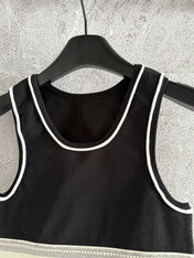 Joewe Sport Vest Black White Cotton