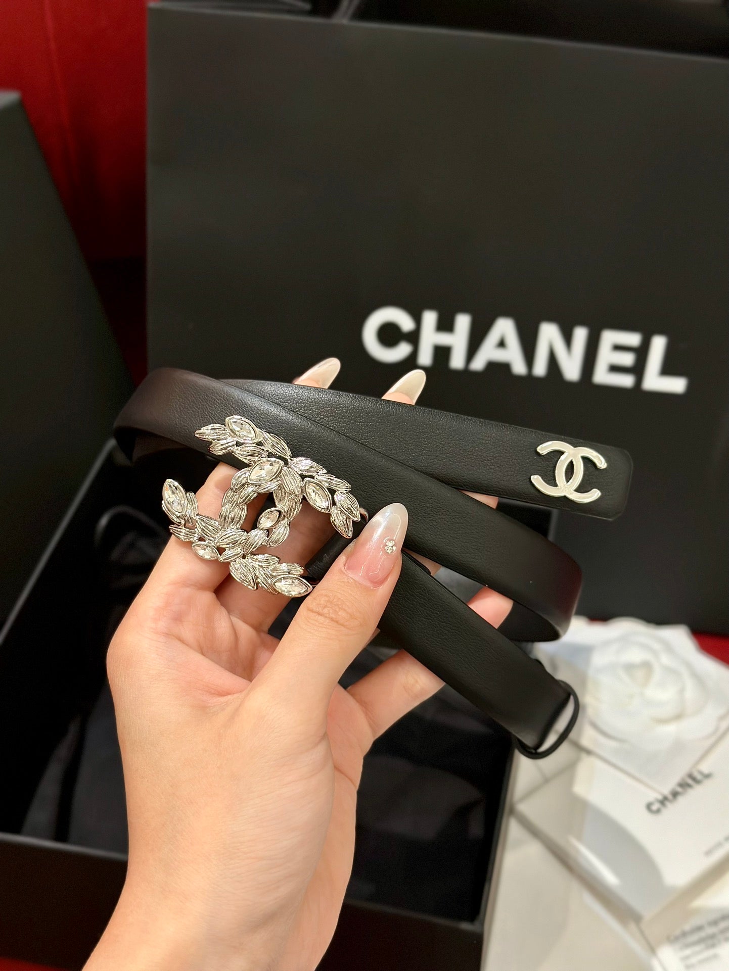 CHANEL 26S BELT 20 MM IN BLACK CALFSKIN 658410