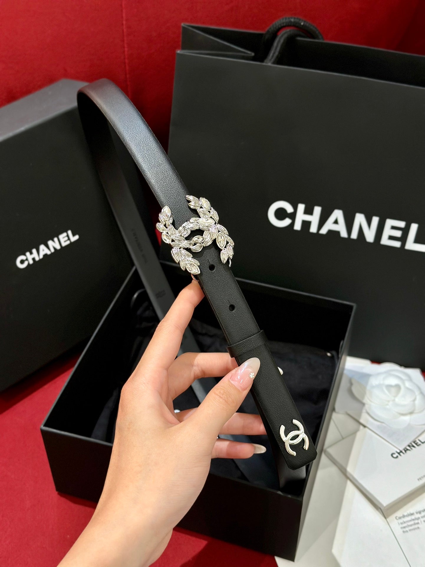 CHANEL 26S BELT 20 MM IN BLACK CALFSKIN 658410