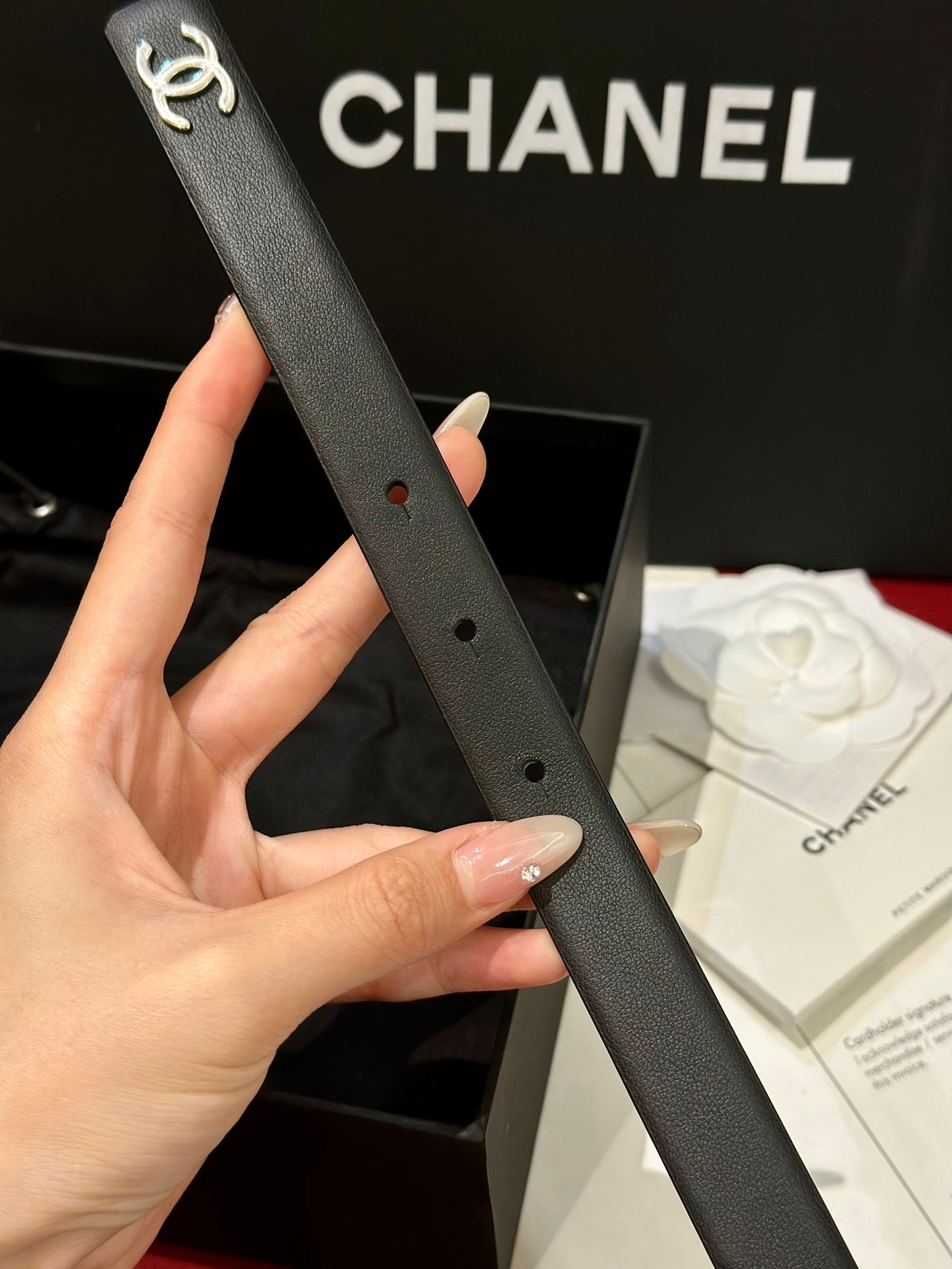 CHANEL 26S BELT 20 MM IN BLACK CALFSKIN 658411