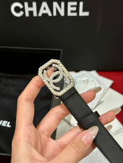 CHANEL 26S BELT 20 MM IN BLACK CALFSKIN 658411