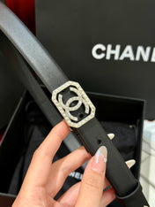 CHANEL 26S BELT 20 MM IN BLACK CALFSKIN 658411