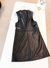 HERMES 25S LEATHER-BUCKLE WAIST VEST DRESS 120