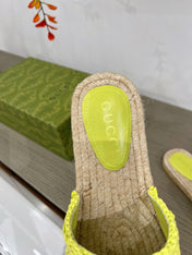 GG INTERLOCKING G ESPADRILLE LEMON FABRIC