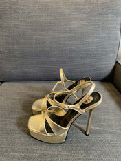 DEBBIE PLATFORM SANDALS IN GOLD METALLIC SMOOTH LAMBSKIN