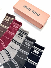 MIUMIU 26S CREW SOCKS 403632 (1 BOX)