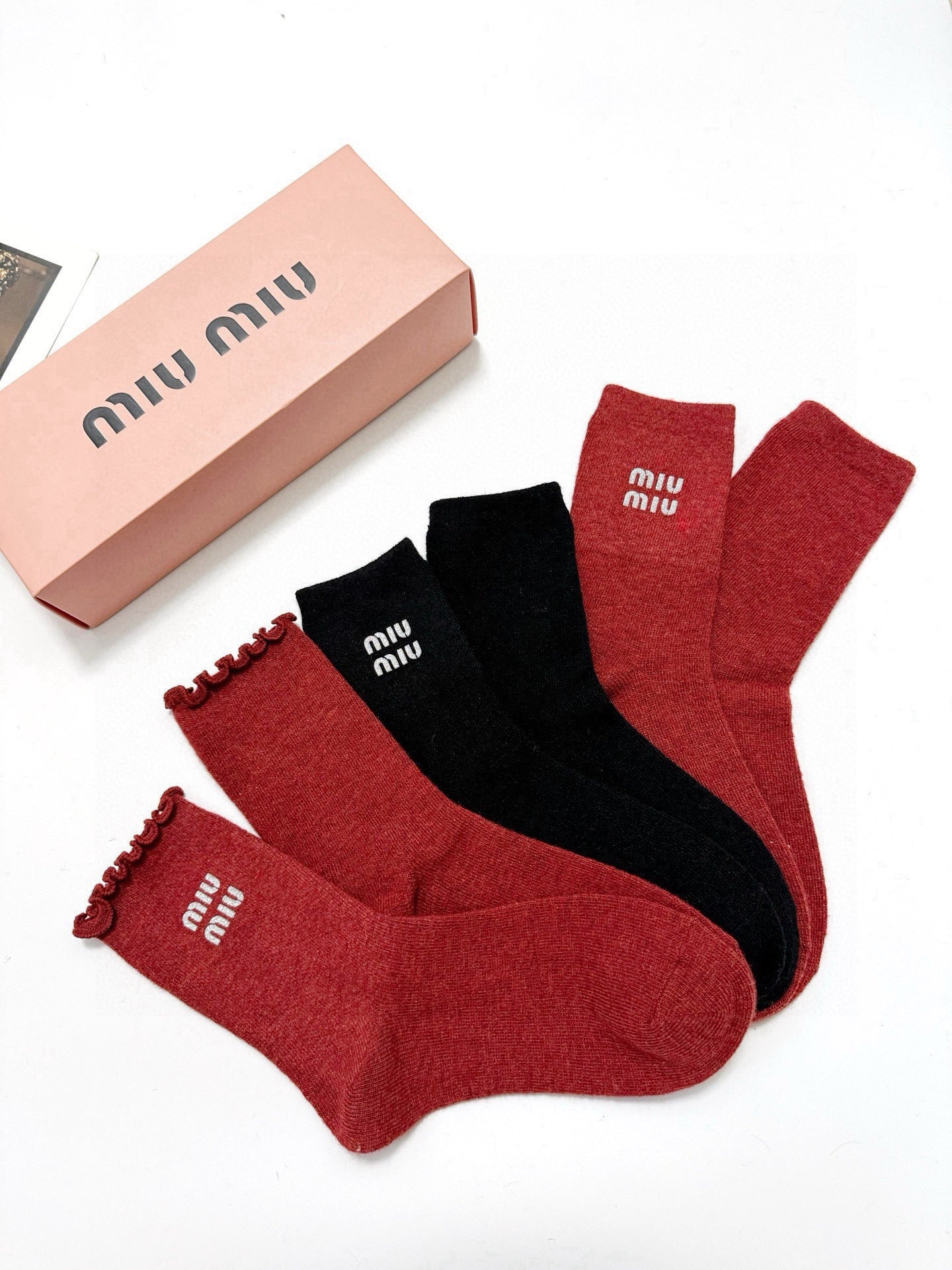 MIUMIU 26S CREW SOCKS 407171 (1 BOX)
