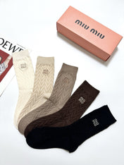 MIUMIU 26S CREW SOCKS 407177 (1 BOX)