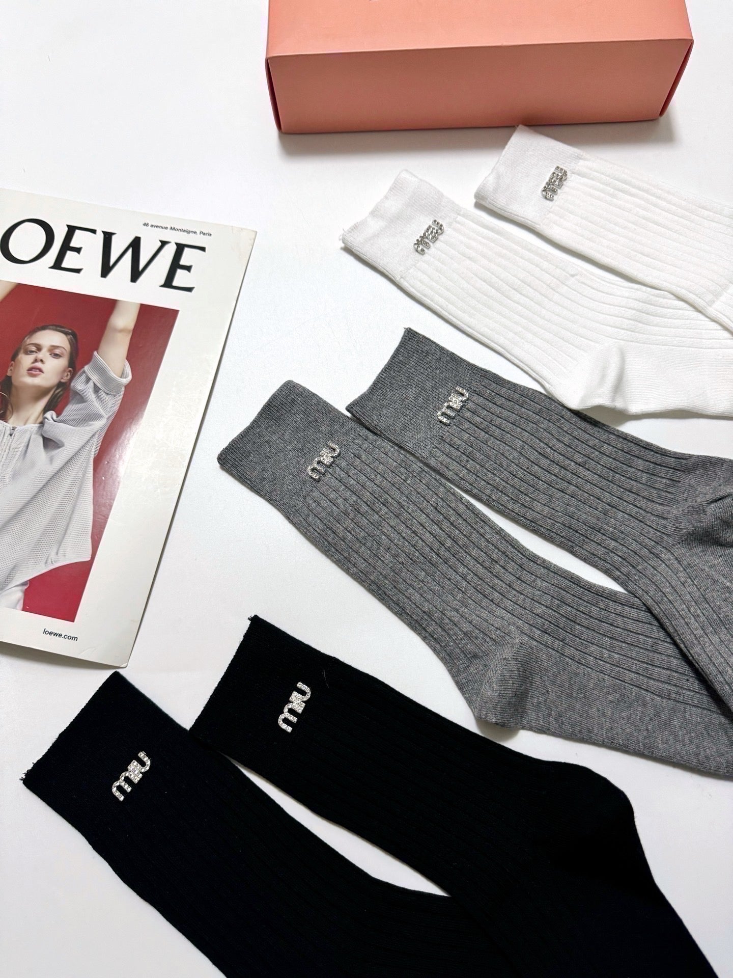 MIUMIU 26S CREW SOCKS 410291 (1 BOX)