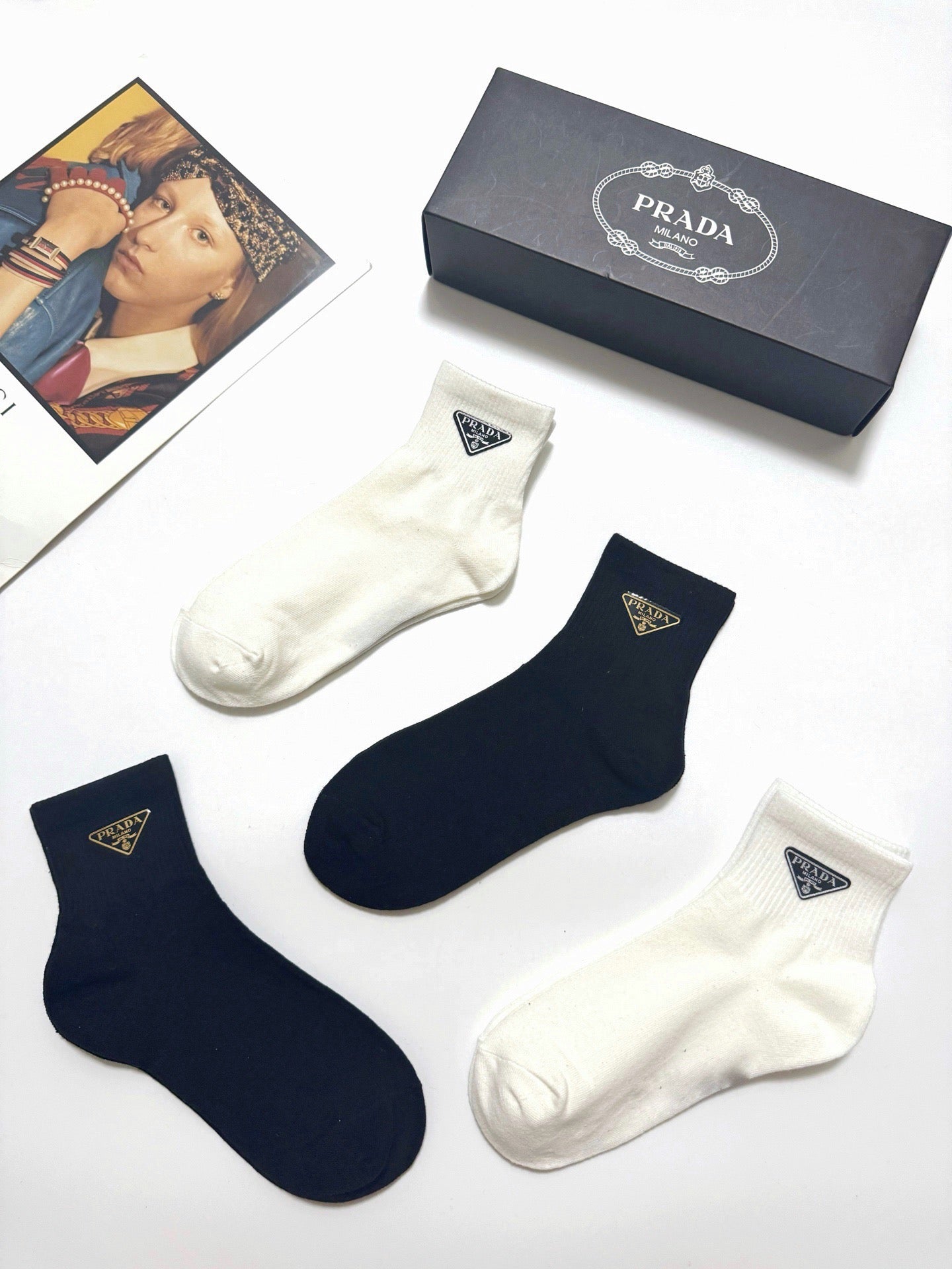 PRADA 26S ANKLE SOCKS 410292 (1 BOX)