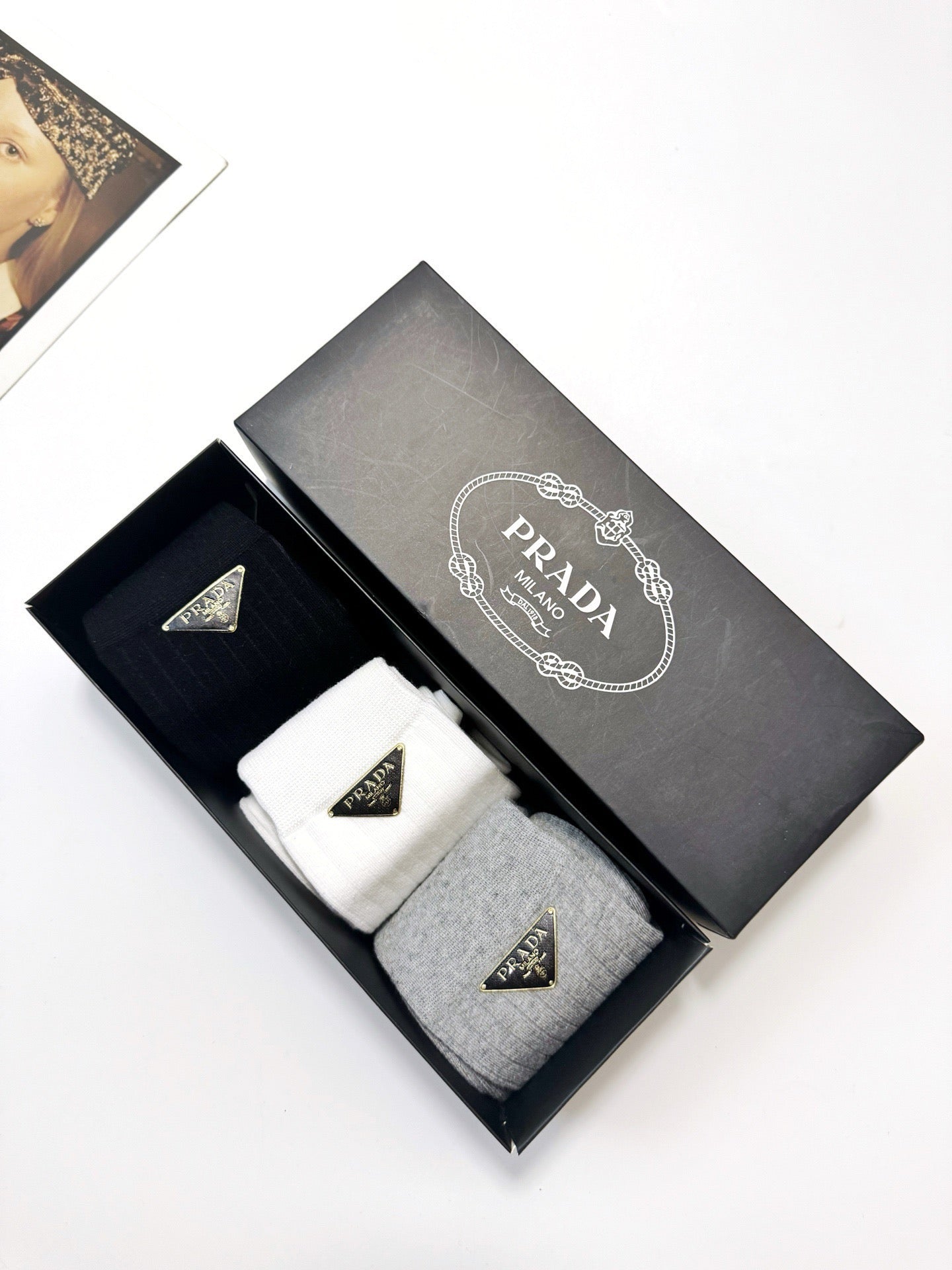 PRADA 26S CREW SOCKS 412440 (1 BOX)