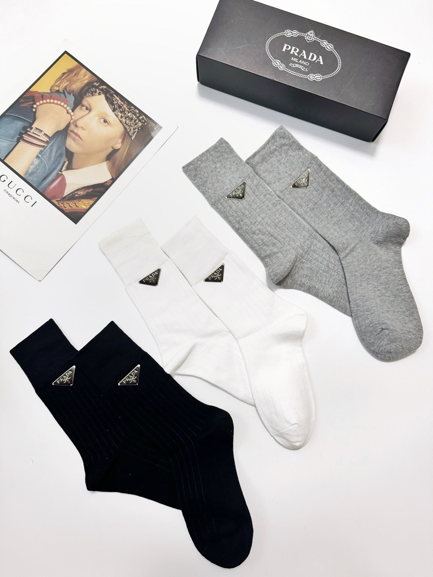 PRADA 26S CREW SOCKS 412440 (1 BOX)